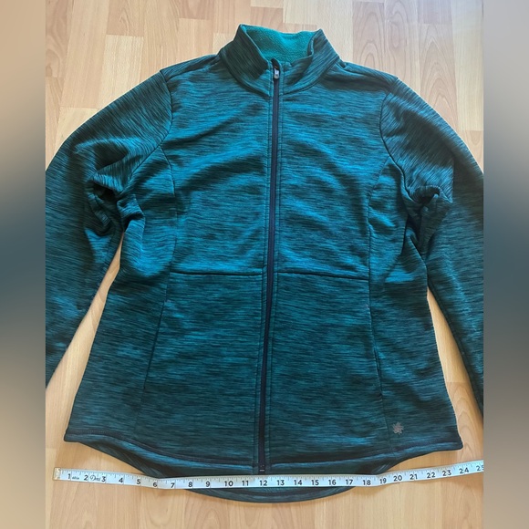 Tek Gear Womens Jacket XL Zip Green Fleece Lined Pockets Thumbhole Sweater - Picture 8 of 11